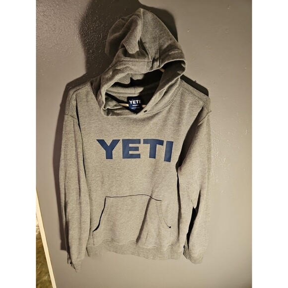 YETI hoodie Spellout front Size Medium kangaroo pocket stylish activewear (A656) - Picture 4 of 6